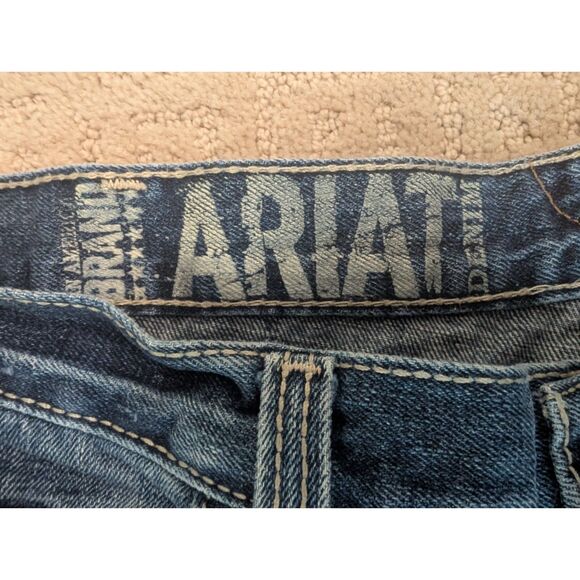Ariat Jeans Mens Size 38x28 Blue Denim M4 Low Rise Boot 100% Cotton- Please Read - Picture 4 of 13